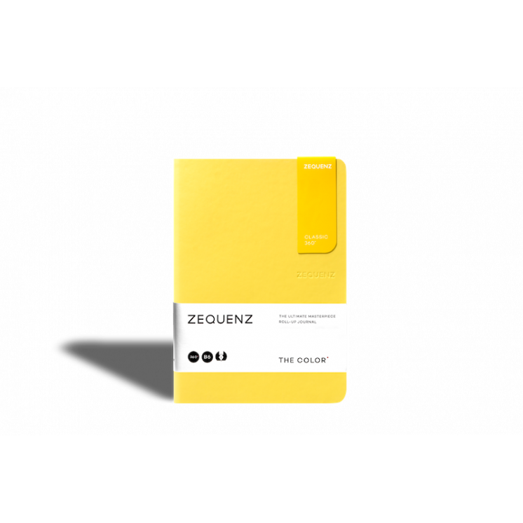 Carnet Zequenz COLOR format B6 coloris Mustard (couverture soft touch et marque-page aimanté intégré).