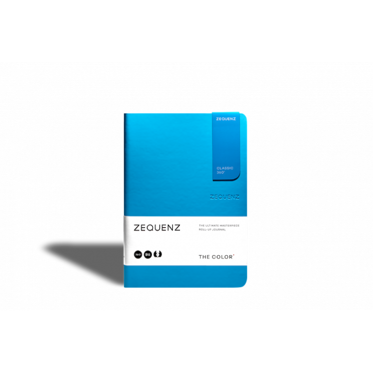 Carnet Zequenz COLOR format B6 coloris Ocean (couverture soft touch et marque-page aimanté intégré).