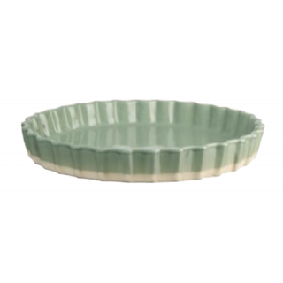 Plat à tarte en céramique vert sauge