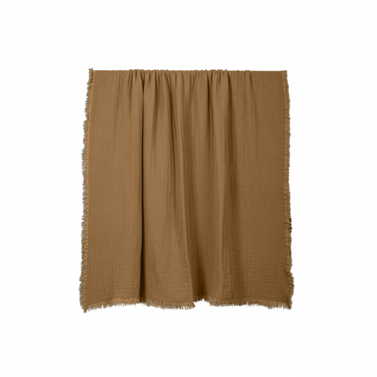 Plaid en coton lavé "Vanly" coloris Tabac.